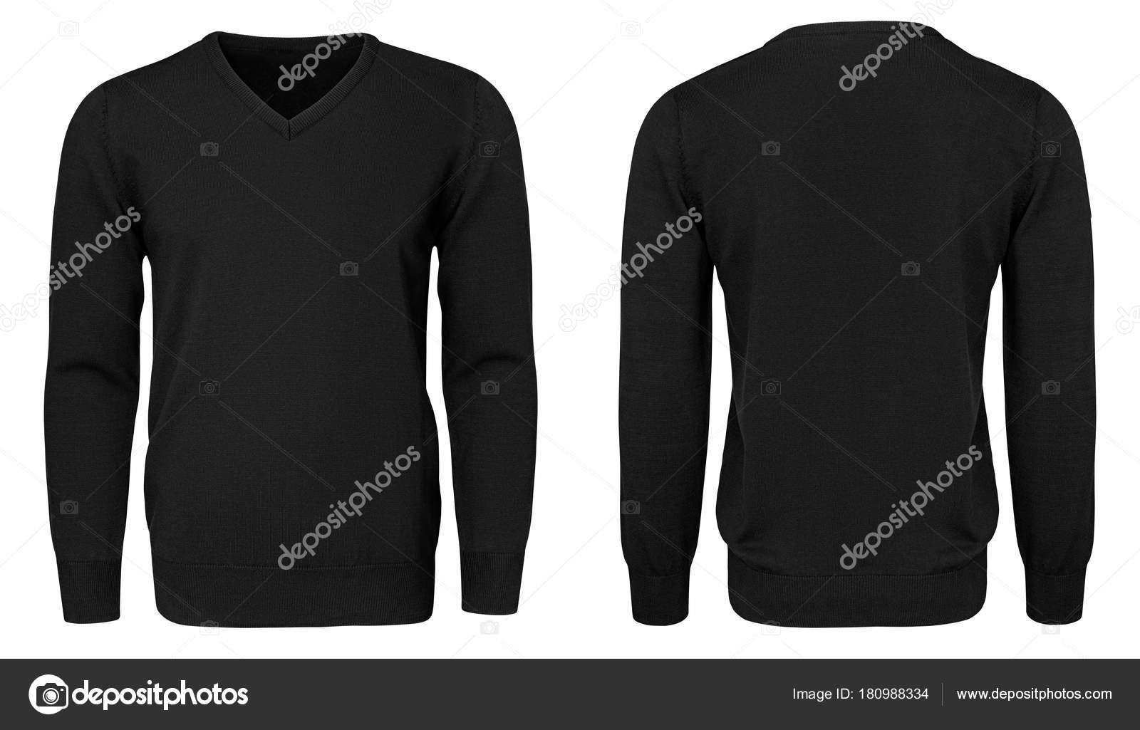 Blank template mens black sweatshirt long sleeve, front ...