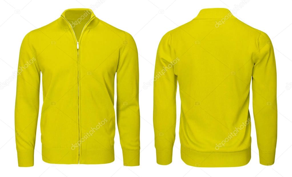 Download Blank template mens yellow sweatshirt long sleeve, front ...