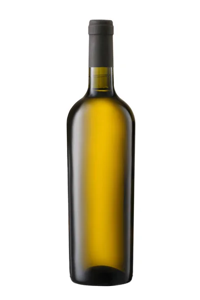 Widok z przodu białe wino puste butelki izolowane na białym tle — Zdjęcie stockowe