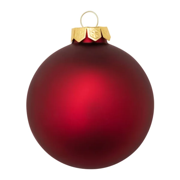 Red Christmas ornament baubles ball isolated on white background — Stock Photo, Image