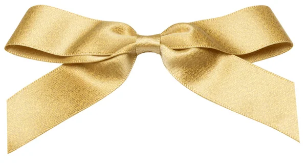 Gold bow isolated on white background. Christmas present bow as design element — Stock Photo, Image