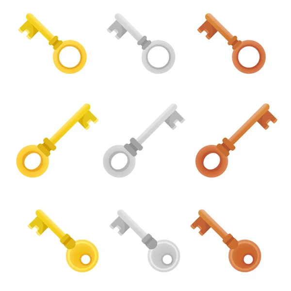 Colorido conjunto de claves vectoriales. Elementos brillantes y elegantes para su diseño . — Archivo Imágenes Vectoriales