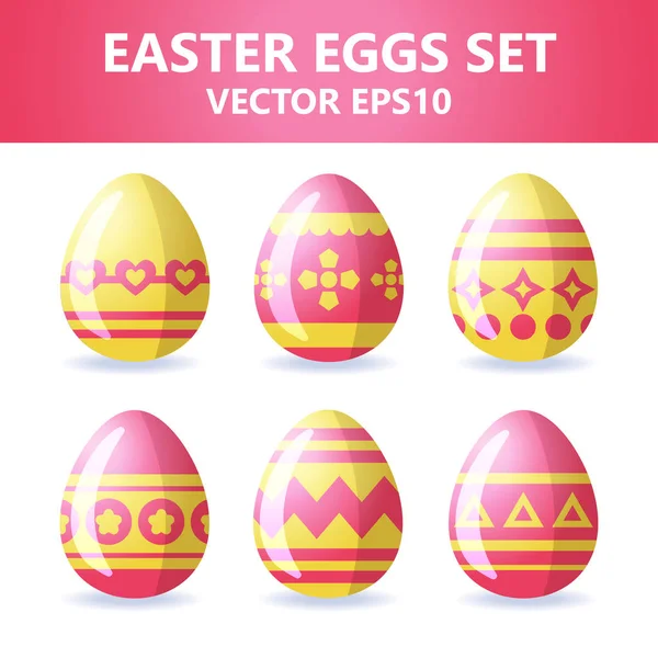 Iconos de huevos de Pascua. Huevos de Pascua para vacaciones de Pascua diseño sobre fondo blanco . — Vector de stock