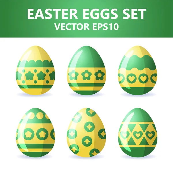 Iconos de huevos de Pascua. Huevos de Pascua para vacaciones de Pascua diseño sobre fondo blanco . — Vector de stock