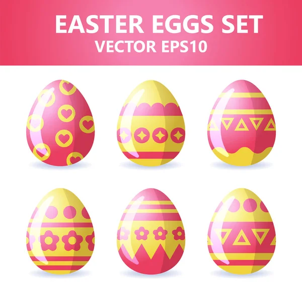 Iconos de huevos de Pascua. Huevos de Pascua para vacaciones de Pascua diseño sobre fondo blanco . — Archivo Imágenes Vectoriales