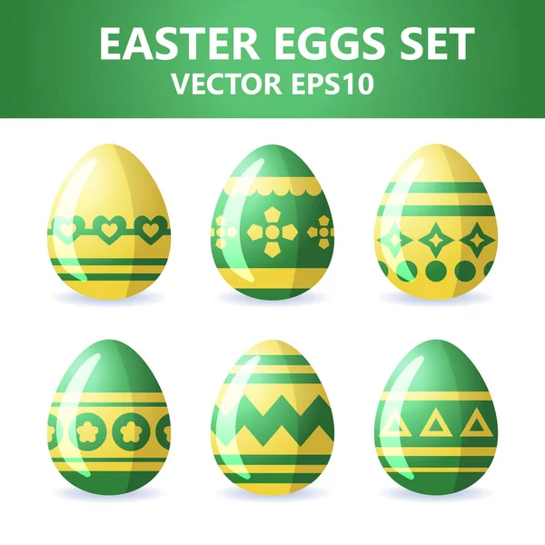 Iconos de huevos de Pascua. Huevos de Pascua para vacaciones de Pascua diseño sobre fondo blanco . — Vector de stock