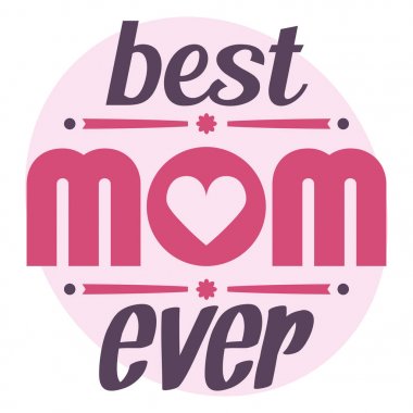 Mutlu anneler günü tipografi vektör çizim. En iyi anne hiç hediye kartı. Tipografi kompozisyon.