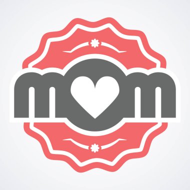 Renkli anne amblemi. Vektör tasarım öğeleri için tebrik kartı ve diğer yazdırma şablonları.