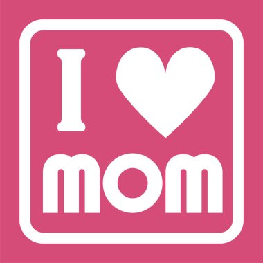 Mutlu anneler günü tipografi vektör çizim. Anne hediye kartı seviyorum. Pink izole.