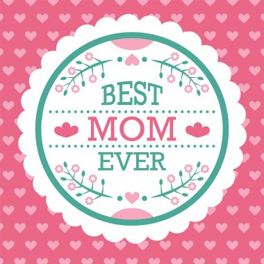 Renkli en iyi anne hiç amblemi. Vektör tasarım öğeleri için tebrik kartı ve diğer yazdırma şablonları. Tipografi kompozisyon.