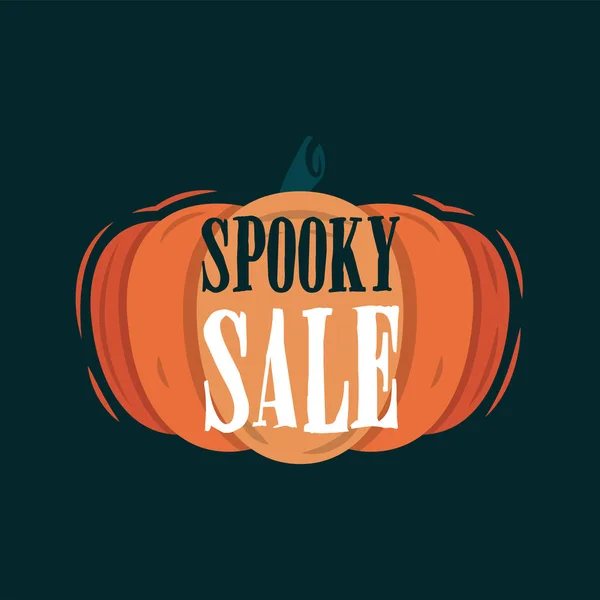 Spooky halloween tittle en una calabaza . — Vector de stock