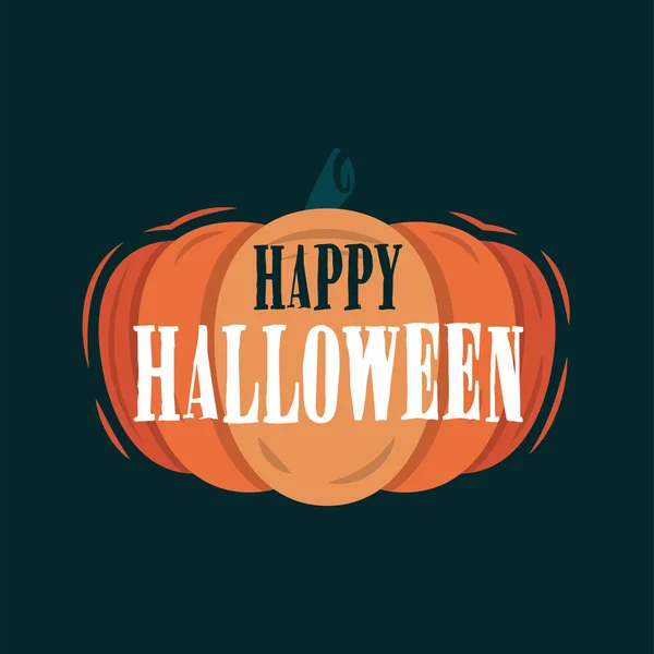 Feliz título de Halloween en una calabaza . Ilustraciones De Stock Sin Royalties Gratis