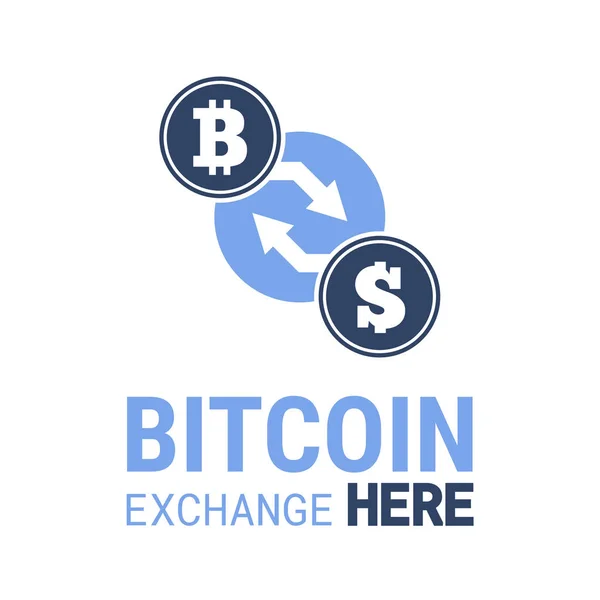 Échange Bitcoin ici image vectorielle . — Image vectorielle