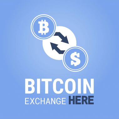 Bitcoin Borsası buraya vektör görüntü.