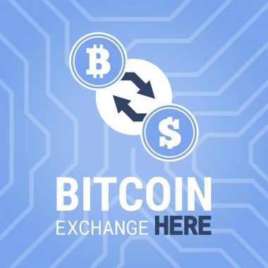 Bitcoin Borsası buraya vektör chipset arka plan görüntü.