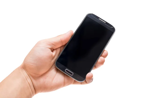 スマート フォン携帯電話を持っている人間の手 ロイヤリティフリーのストック画像