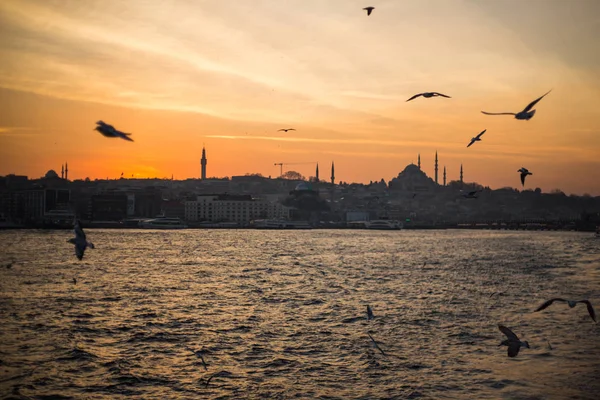 Istanbul ville et bateau à vapeur — Photo