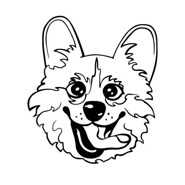 Illustration vectorielle mignonne de chien gallois corgi pembroke. Portrait d'un chiot pour la décoration et le design — Image vectorielle