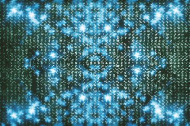 Mavi matris dijital arkaplan, siber uzay kavramı