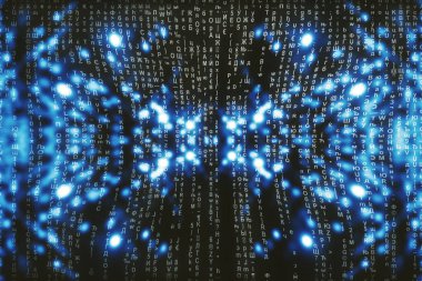 Mavi matris dijital arkaplan, siber uzay kavramı