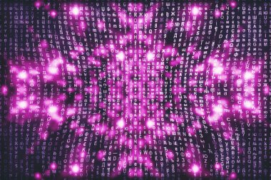 Pembe matris dijital arkaplan, siber uzay kavramı