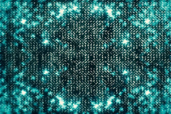 Turquoise Matrix Digital Background Cyberspace Concept — Stock Photo, Image