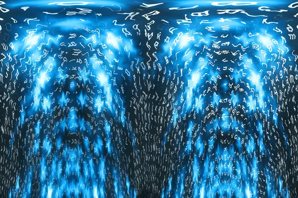Синий Матричный Цифровой Фон Концепция Киберпространства — стоковое фото