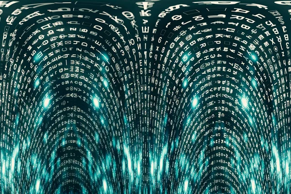 Turkoois Matrix Digitale Achtergrond Cyberspace Concept — Stockfoto