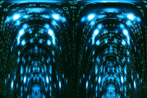 Синя Матриця Цифровий Фон Концепція Кіберпростору — стокове фото