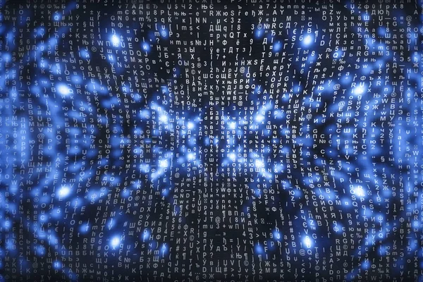 Mavi matris dijital arkaplan, siber uzay kavramı