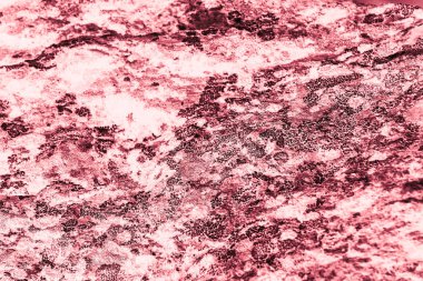 Klasik pembe arka plan. Yaşayan mercan renginde kaba boyanmış bir duvar.