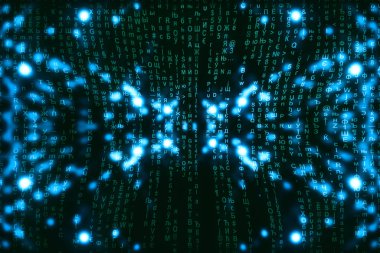 Mavi matris dijital arkaplan. Soyut siber uzay kavramı