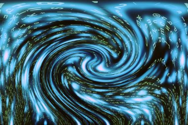 Mavi matris dijital arkaplan. Soyut siber uzay kavramı