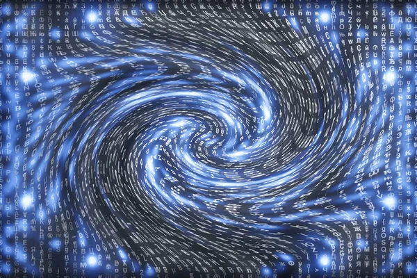 青いマトリックスデジタル背景 サイバースペースコンセプト — ストック写真