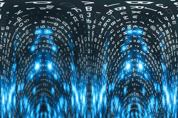 Blauer Matrix Digitaler Hintergrund Abstraktes Cyberspace Konzept — Stockfoto