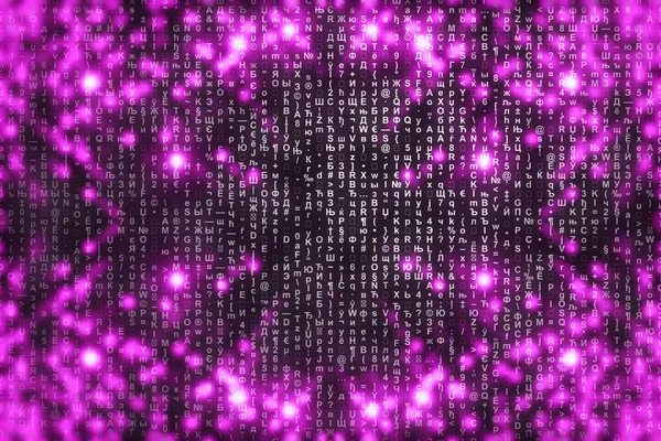 Rosa Matrix Digitaler Hintergrund Abstraktes Cyberspace Konzept Figuren Fallen Matrix — Stockfoto