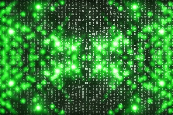 Grüner Matrix Digitaler Hintergrund Abstraktes Cyberspace Konzept Figuren Fallen Matrix — Stockfoto