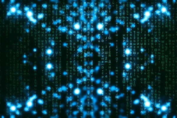 Fondo Digital Matriz Verde Azul Concepto Abstracto Del Ciberespacio Los —  Fotos de Stock
