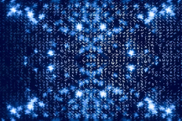 蓝色矩阵数字背景 网络空间概念摘要 — 图库照片