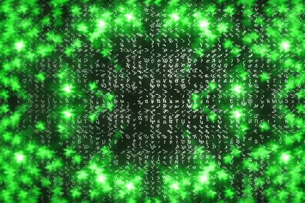 Grön Matris Digital Bakgrund Abstrakt Cyberrymd Koncept — Stockfoto