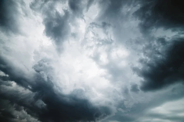 Textura Nebulosa Dramática Nuvens Trovoada Pesadas Escuras Antes Chuva — Fotografia de Stock