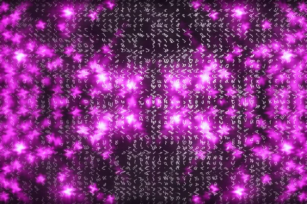 Pink Matrix Digital Background Abstract Cyberspace Concept Matrix Symbols Stream — Stok fotoğraf