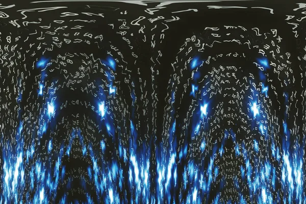 Ψηφιακό Φόντο Μπλε Μήτρας Παραμορφωμένη Έννοια Του Κυβερνοχώρου Μήτρα Από — Φωτογραφία Αρχείου
