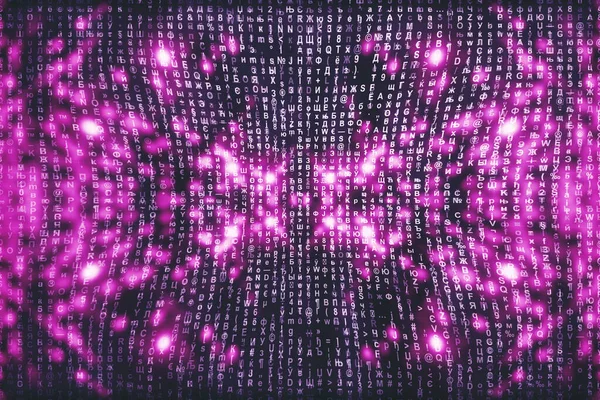 Pink Matrix Digital Background Abstract Cyberspace Concept Characters Fall Matrix — Stock Photo, Image
