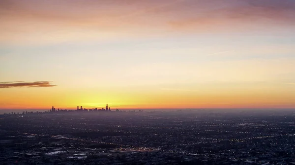 Силуэт "Воздушный вид на Чикаго" — стоковое фото
