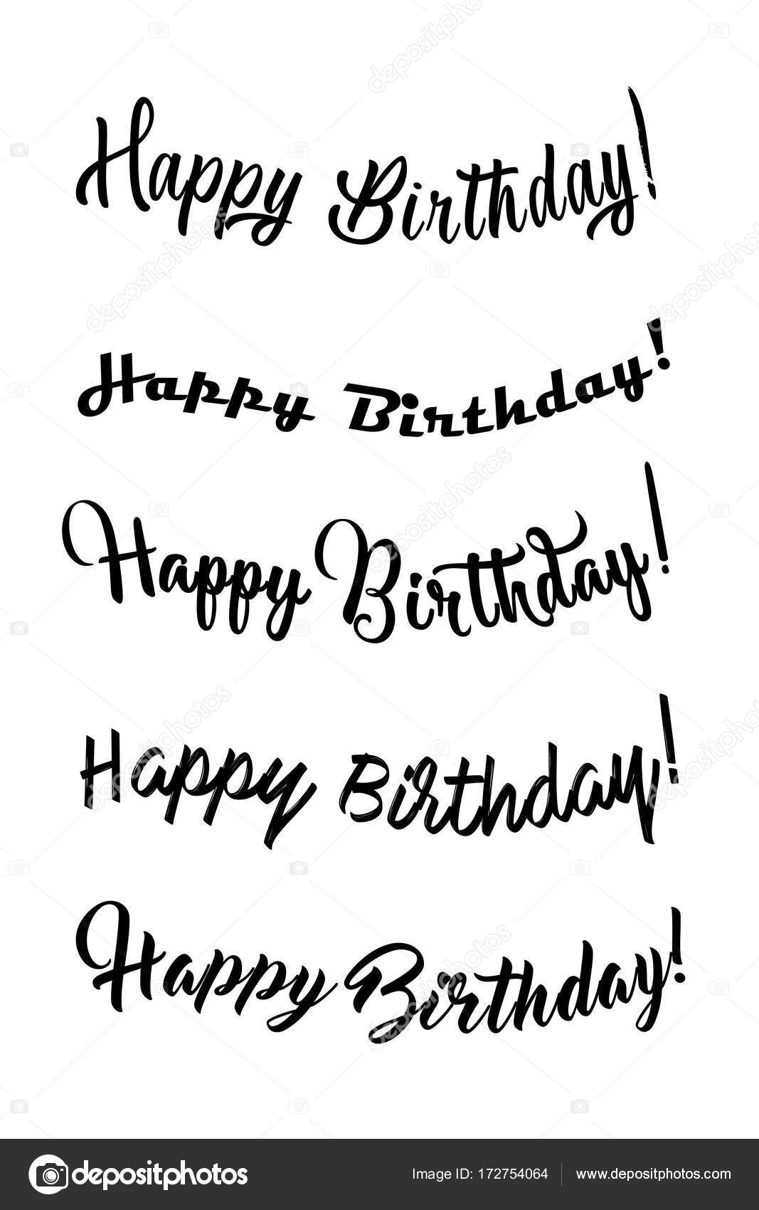 Happy Birthday Vintage Hand Lettering Brush Ink Calligraphy Vector Type Design Isolated On White Background Hand Drawn Design Black And White Stock Vector C Vanderon Happy Birthday Vintage Hand Lettering Brush Ink Calligraphy Vector Type Design Isolated On White Background Hand Drawn Design Black And White Stock Vector C Vanderon