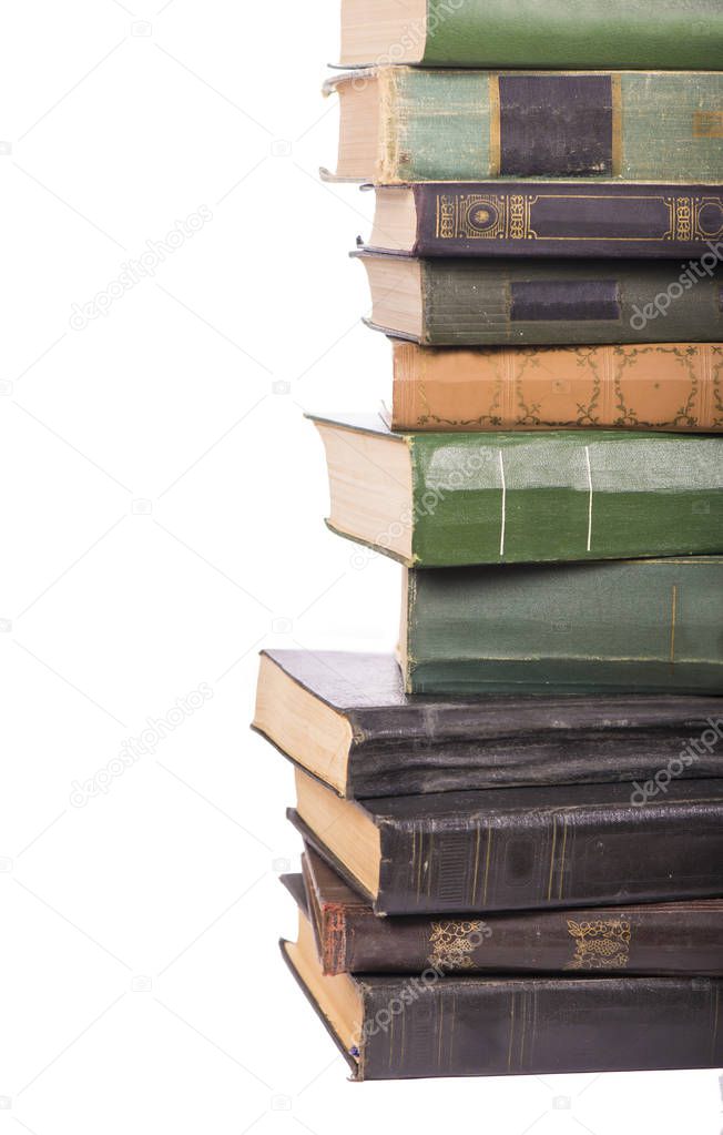 Pile of books isolated
