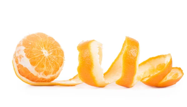 Orange Orange Peeled Skin Isolated White Background — Stock Photo, Image