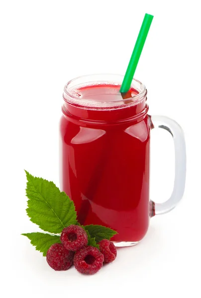 Raspberries Juice Isolated White — Stock Photo, Image