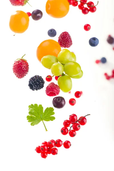 Berry Mix Isolated White Background — Stock Photo, Image